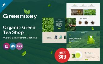Greenisey Organics Greens Tea Shop WooCommerce Theme